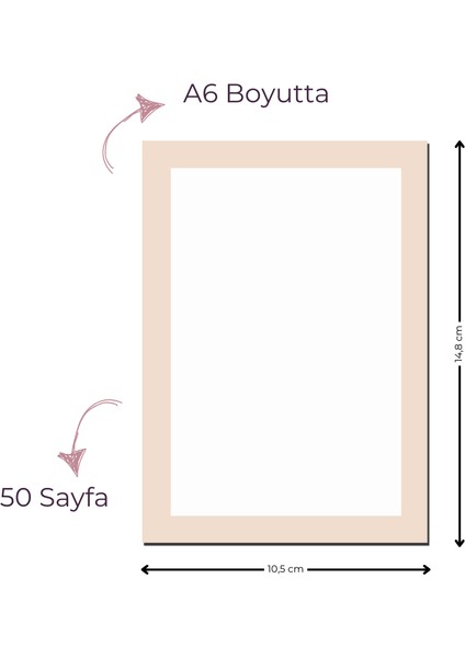 A6 Boyutunda Şık ve Kullanışlı Bloknot - Her Anınıza Eşlik Etmek Için! - Krem