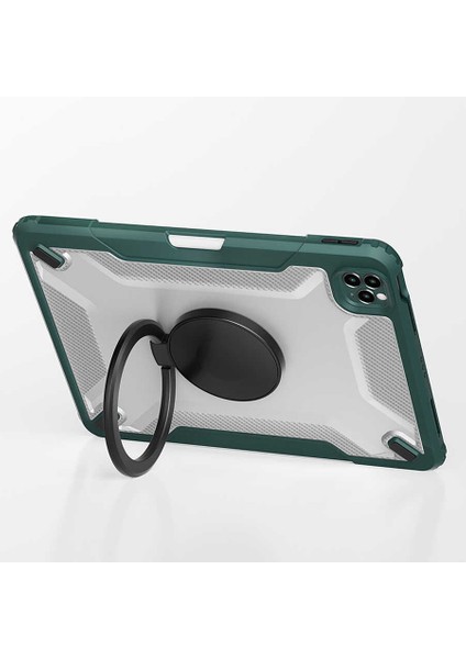 iPad Air 11 2025 M3 Kılıf Wiwu Mecha Dönebilen Standlı Tablet Kılıfı Yeşil