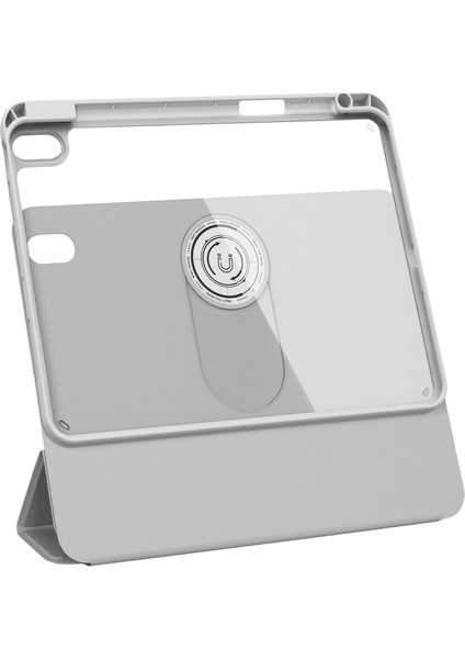 iPad Air 11 2025 M3 Kılıf Wiwu 360 Derece Dönebilen Standlı Magnetik Koruyucu Tablet Kılıfı Gri