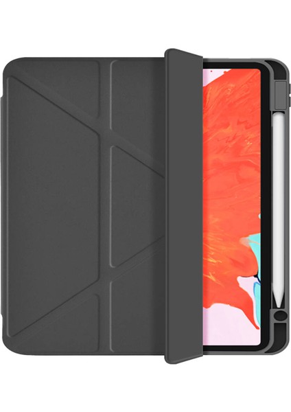 iPad 11.nesil 2025 Kılıf Wiwu 360 Derece Dönebilen Standlı Magnetik Koruyucu Tablet Kılıfı Siyah