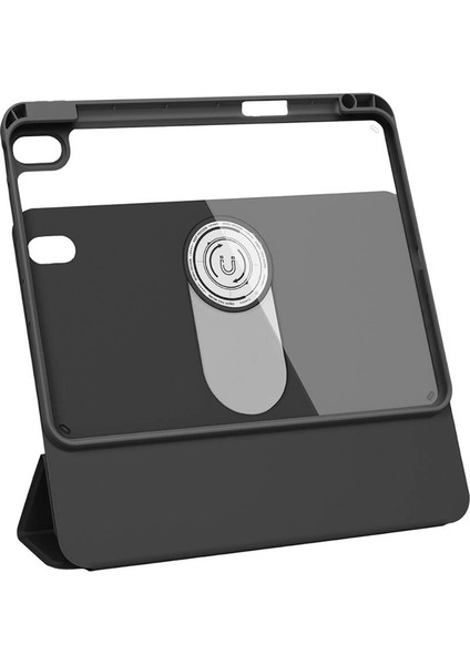 iPad 11.nesil 2025 Kılıf Wiwu 360 Derece Dönebilen Standlı Magnetik Koruyucu Tablet Kılıfı Siyah