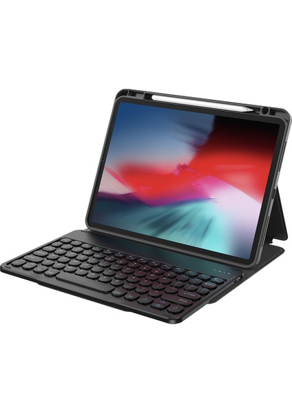 iPad 11.nesil 2025 Kılıf Wiwu Protective Gizli Kalem Bölmeli Klavyeli Siyah