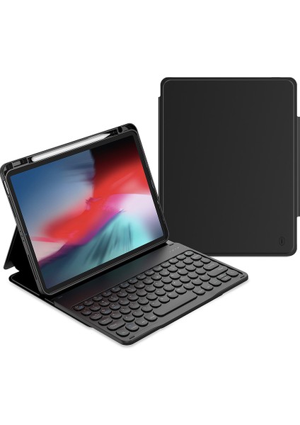 iPad 11.nesil 2025 Kılıf Wiwu Protective Gizli Kalem Bölmeli Klavyeli Siyah