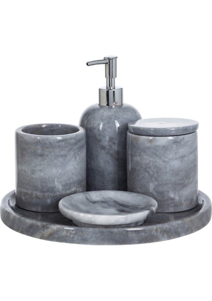 Marble Gri 5'li Banyo Seti