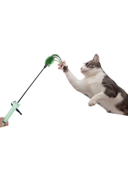 5 Lazer Modlu Tüylü Zilli Ultraviyole ve LED Işıklı Şarjlı Kedi Oyuncağı