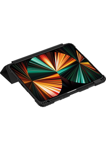 Apple iPad 11.nesil 2025 Raptic Armor Serisi Airbagli Katlanabilir Standlı Smart Cover Kılıf Siyah