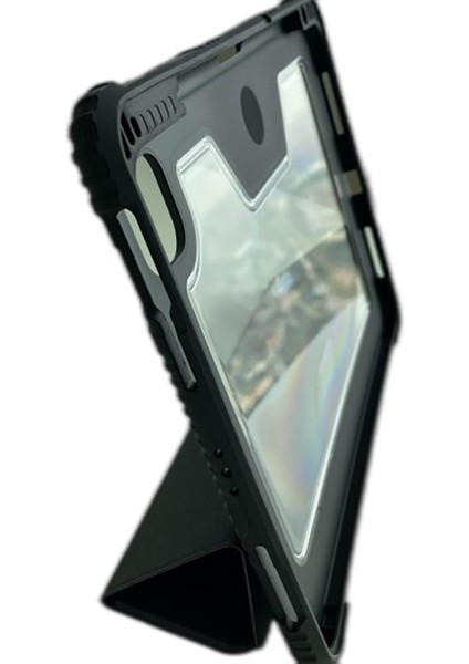 Apple iPad 11.nesil 2025 Raptic Armor Serisi Airbagli Katlanabilir Standlı Smart Cover Kılıf Siyah