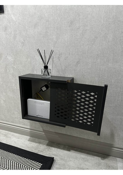 Modem Wifi Duvar Düzenleyici Modem Kutusu Elektrik Pano Çok Amaçlı Kutu Modem Antrasit Pano Baklava