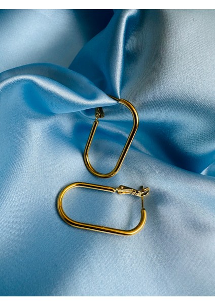Geometrik Çelik Gold Küpe modelleri