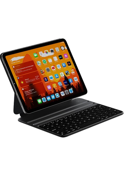 iPad 11.nesil 2025 Kılıf Wiwu F15 Klavyeli Standlı Magnetik Siyah