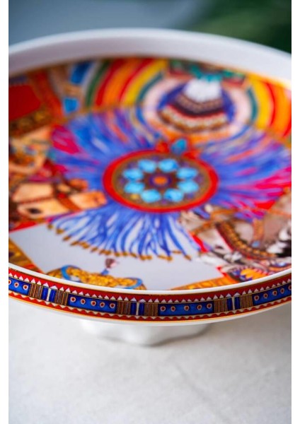 Whısper Ayaklı Sunum Tabak Desen1 25 x 9,5 cm