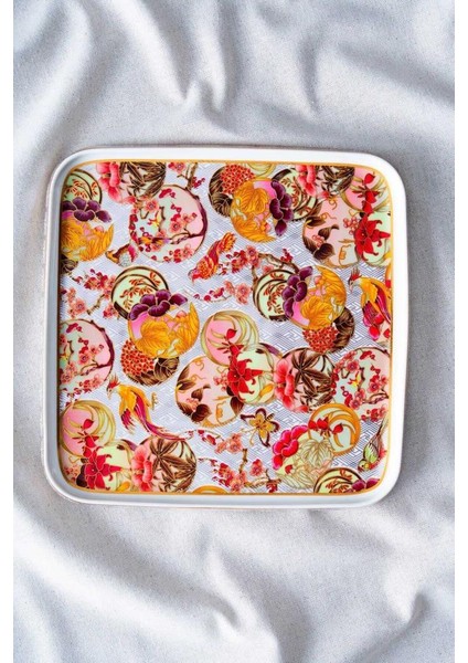 Dream Kare Sunum Tabak Desen2 27 x 27 x 2 cm modelleri