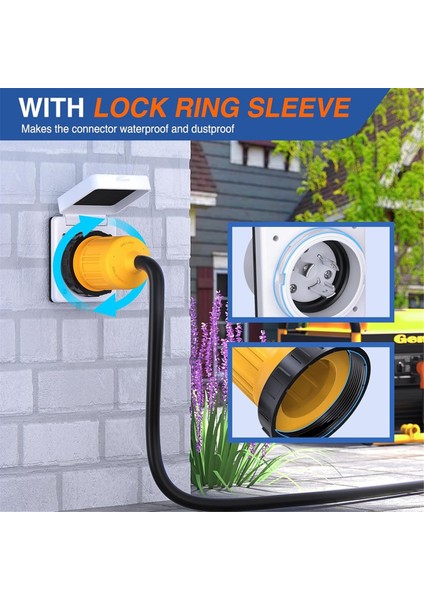 30A Rv Fişi Büküm Kilidi Girişi, Kıyı Gücü Giriş Fişi 125V/250V Rv Güç Prizi Deniz Teknesi Römork Kampçı Kulübesi Için (Yurt Dışından)