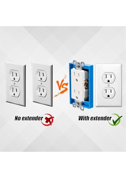 Adet 1/2 Inç Tek Çeteli Priz Kutusu Genişletici, Elektrik Prizi Genişletici Priz Genişletici Priz Genişletme Kutusu Mavi (Yurt Dışından)