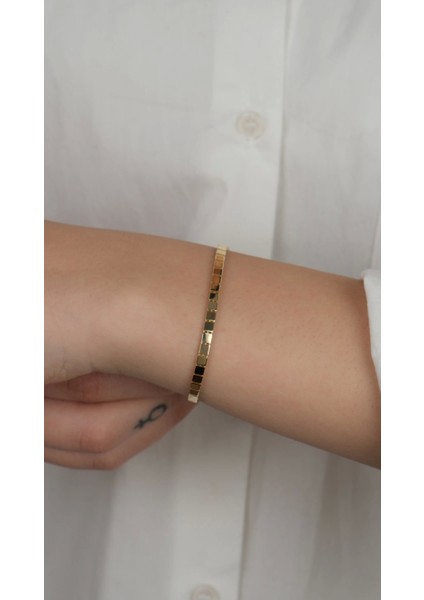 14 Ayar Altın Sade Italyan Bileklik modelleri