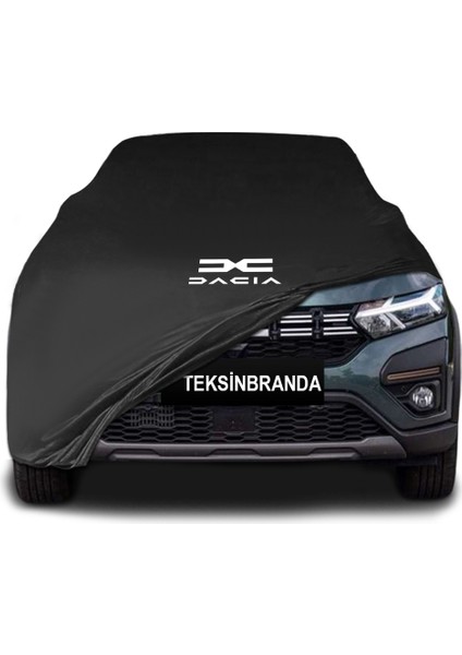 Dacia Sandero 3 Hatchback (2020-) Siyah Kumaş Araba Branda Logolu Kumaş Araba Brandası Penye Oto Branda