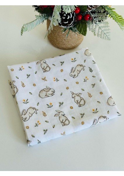 Ftbabycollection %100 Pamuk Müslin Bebek Battaniyesi Oeko-Tex Sertifikalı MÜSLIN ÖRTÜ 80X90 CM