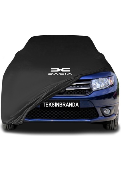 Dacia Logan 2 (2012 - 2020) Siyah Kumaş Araba Branda Logolu Kumaş Araba Brandası Penye Oto Branda