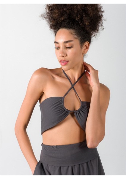 Wrap Top Bustıyer Antrasıt S/m modelleri