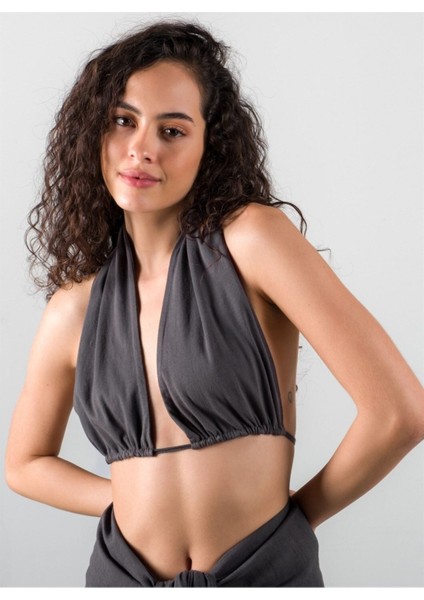 Wrap Top Bustıyer Antrasıt S/m indirimleri