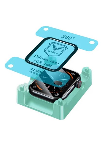 Apple Watch 7 41MM Için Aparatlı Polymer Nano Ekran Koruyucu Kolay Uygulanır