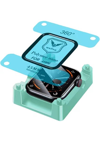Apple Watch 7 45MM Aparatlı Polymer Nano Ekran Koruyucu Kolay Uygulanır