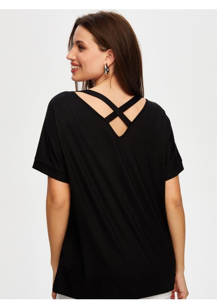 Yuvarlak Yaka Düşük Kollu T-Shirt B00003-1 modelleri