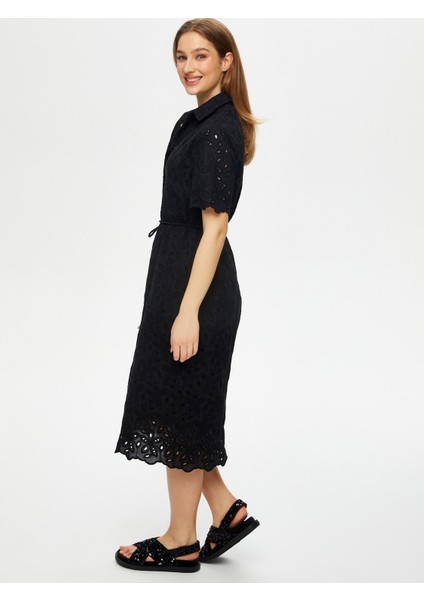 Kemer Detaylı Brode Nakışlı Gömlek Elbise S25ELB023 fırsatları