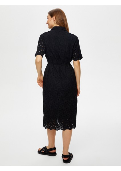 Kemer Detaylı Brode Nakışlı Gömlek Elbise S25ELB023 indirimleri