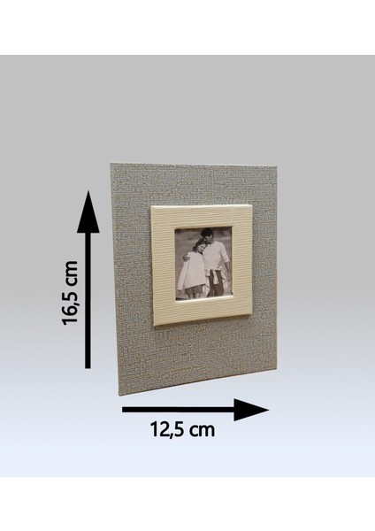 10x15 cm 100'lük Koton Desenli Lüks Fotoğraf Albümü (Vizon)