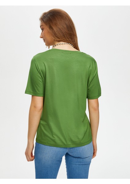 V Yaka Kısa Kol T-Shirt S25TSH001