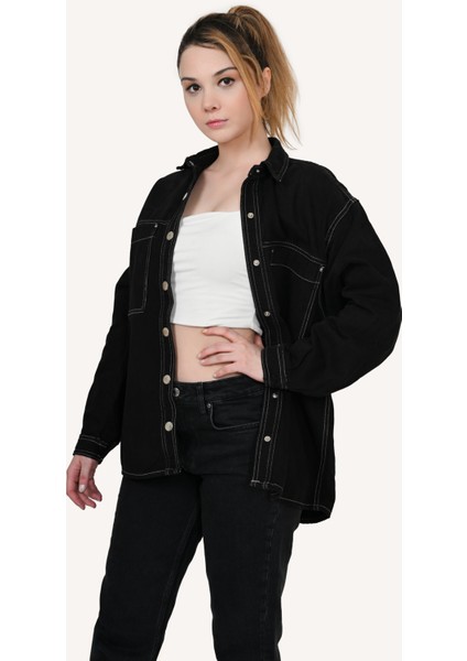 Kadın Yüksek Bel Slim Fit Siyah Kot Pantolon