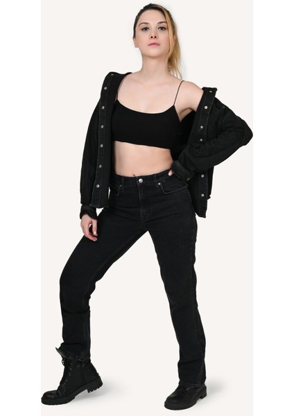 Kadın Yüksek Bel Slim Fit Siyah Kot Pantolon fiyatları