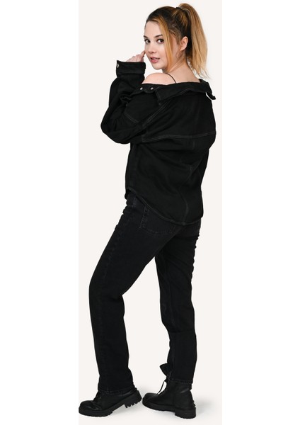 Kadın Yüksek Bel Slim Fit Siyah Kot Pantolon indirimleri