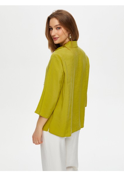 Yarım Patlı Taş Detaylı 3/4 Kol Modallı Bluz S25BLZ013 modelleri