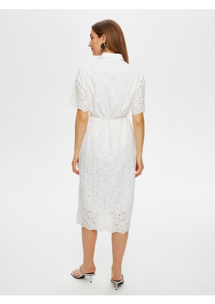 Kemer Detaylı Brode Nakışlı Gömlek Elbise S25ELB023 modelleri