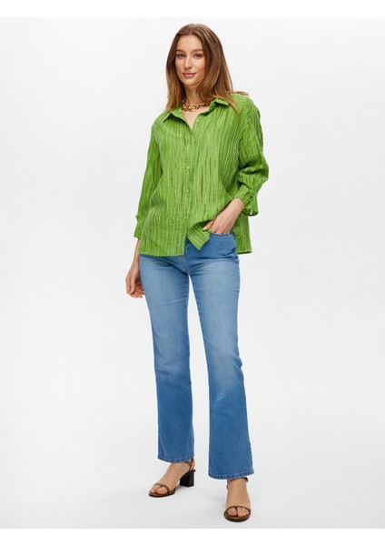 Kendinden Jakarlı 3/4 Kol Gömlek S25GML041