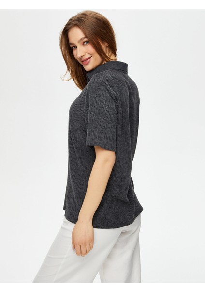 Polo Yaka Kendinden Dokulu Kısa Kol T-Shirt S25TSH054 modelleri