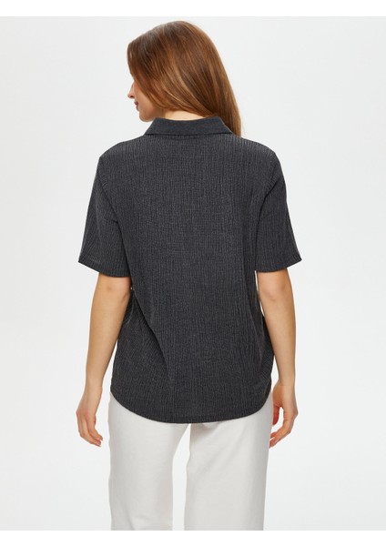 Polo Yaka Kendinden Dokulu Kısa Kol T-Shirt S25TSH054 fırsatları