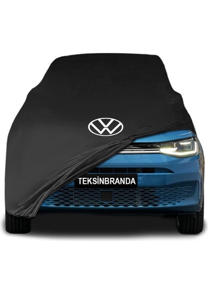 Volkswagen Caddy 5 (2020 - ) Siyah Kumaş Araba Branda Logolu Kumaş Araba Brandası Penye Oto Branda