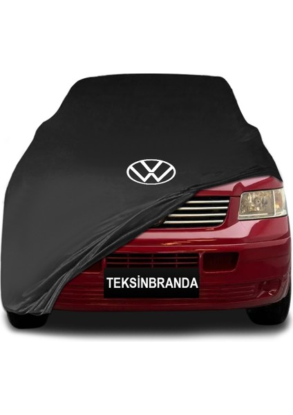 Volkswagen Caravelle T5 Uzun 2009 - 2015 Siyah Kumaş Araba Branda Logolu Kumaş Araba Brandası Penye Oto Branda