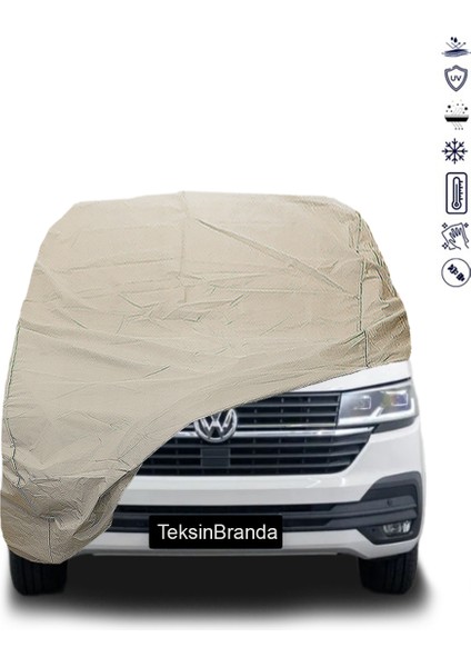 Volkswagen Caravelle T6 Kısa 2019 - 2023 Siyah Kumaş Araba Branda Logolu Kumaş Araba Brandası Penye Oto Branda