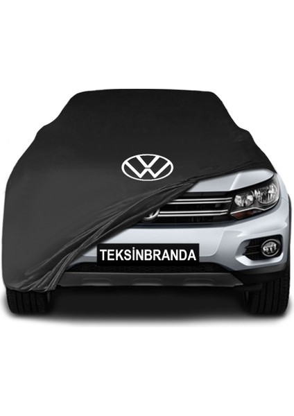 Volkswagen Tiguan 2 (2016 - 2020) Siyah Kumaş Araba Branda Logolu Kumaş Araba Brandası Penye Oto Branda