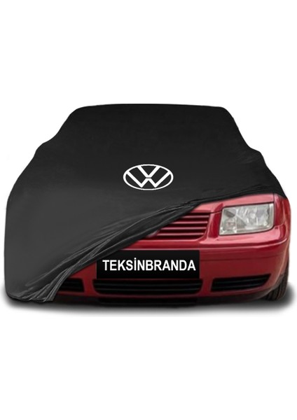 Volkswagen Bora 1 (J2) (1998 - 2005) Siyah Kumaş Araba Branda Logolu Kumaş Araba Brandası Penye Oto Branda