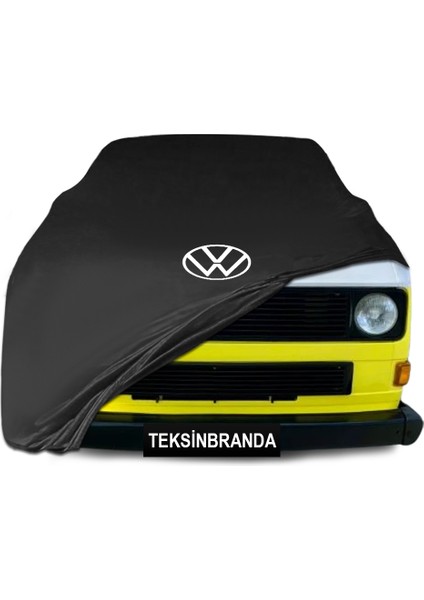 Volkswagen Transporter T3 1979 - 1990 Siyah Kumaş Araba Branda Logolu Kumaş Araba Brandası Penye Oto Branda
