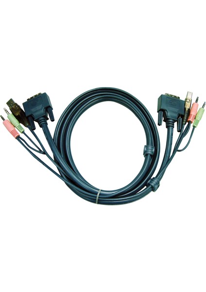 2L-7D02U USB Klavye Mouse Monitör Dvı-D Kvm Switch Kablosu 1.8 mt