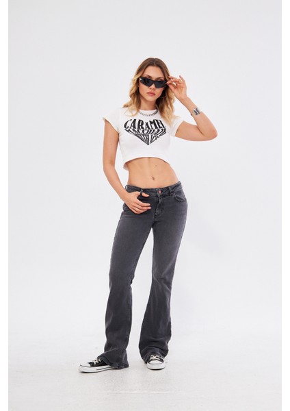 Kadin Straight Comfort Koyu Antrasit Fit Jean