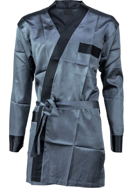 Erkek Şık Klasik Model Röpteşambır Premium Poplin Kumaş Lecco Model Cepli Rob Beli Kuşaklı