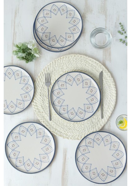 Floral Waves Nordic Pasta Tabağı 22 cm 6 Adet 22669