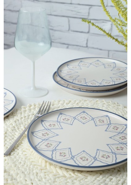 Floral Waves Nordic Pasta Tabağı 22 cm 6 Adet 22669 modelleri